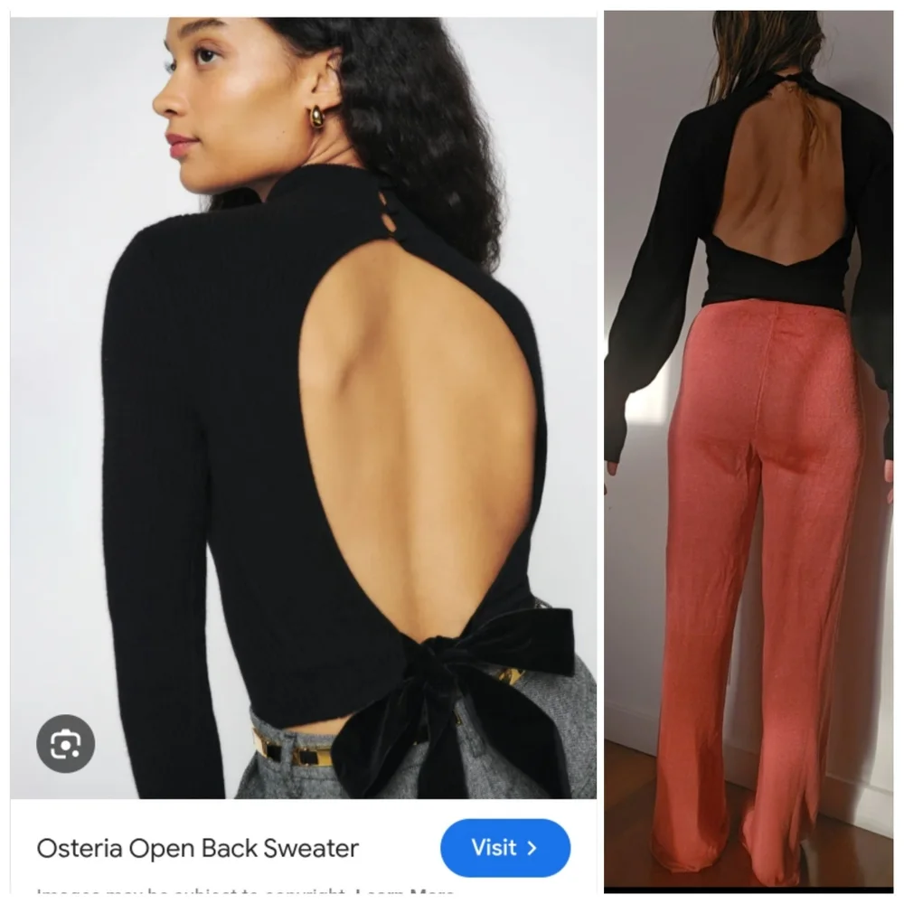 Nwt reformation Osteria Cashmere Open Back Sweater s - Picture 7 of 9